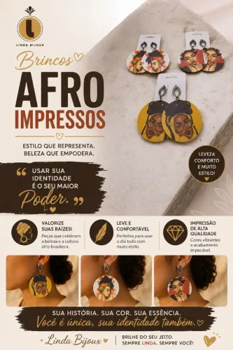 Brincos em MDF Impressos