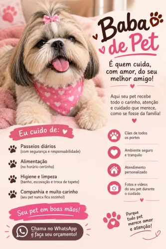 Babá de Pet Cuidados com Carinho e Responsabilidade.