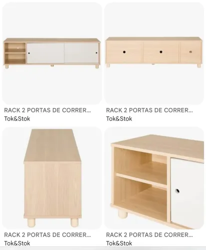 Rack 2 pt Tok & Stok 140x34 linha Tiko 
