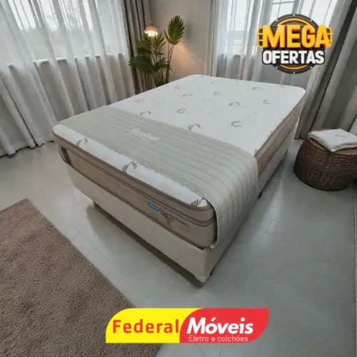 Cama de Casal 1,38m Base + Colchão c/ Molas - Desconto Imperdível!