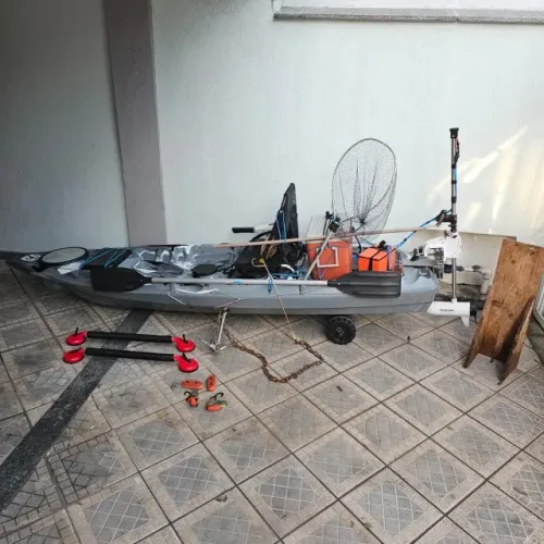 Caiaque Pesca Flash Milha Náutica + Motor Elétrico + Bateria