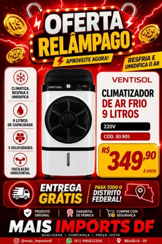 Climatizador 9 litros novo