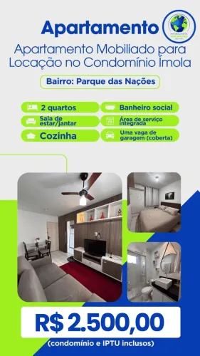 Apartamento Mobiliado para Locação no Condomínio Ímola