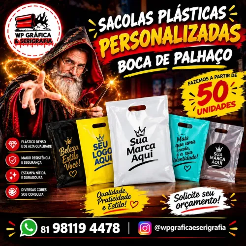 Sacola Plástica Personalizada em Silk