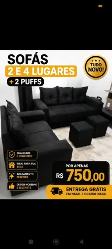 Lindos conjuntos de sofás + puffs, peça o seu.