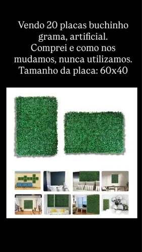 Placa grama artificial jardim vertical