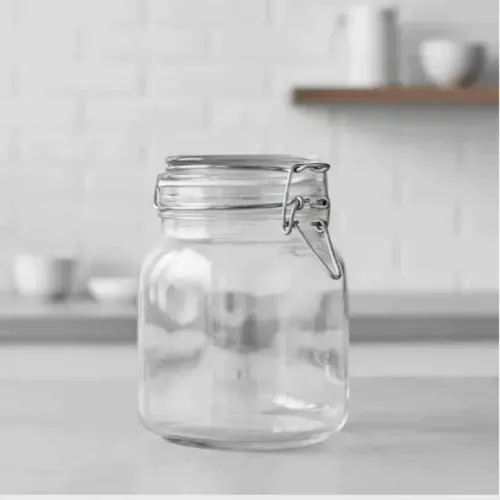 Pote De Vidro 1100ML Hermético Com Trava De Inox Pote Para Conserva