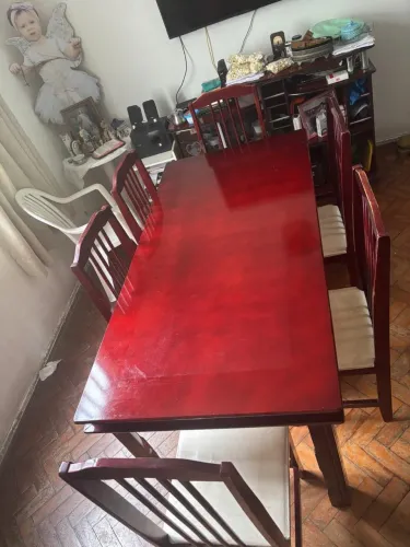 Mesa retangular de 6 cadeiras