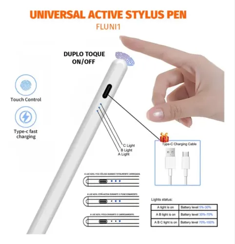 Caneta Active stylus pen 4life recaregavel