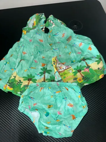 Vestido com calcinha RN verde