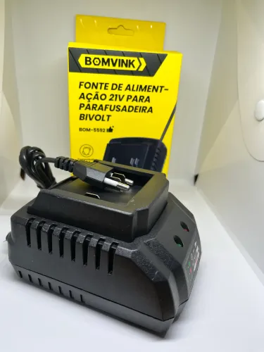 Fonte Carregador Bivolt 21V 1A Bomvink BOM-5592 para Baterias de Furadeira e Parafusadeira