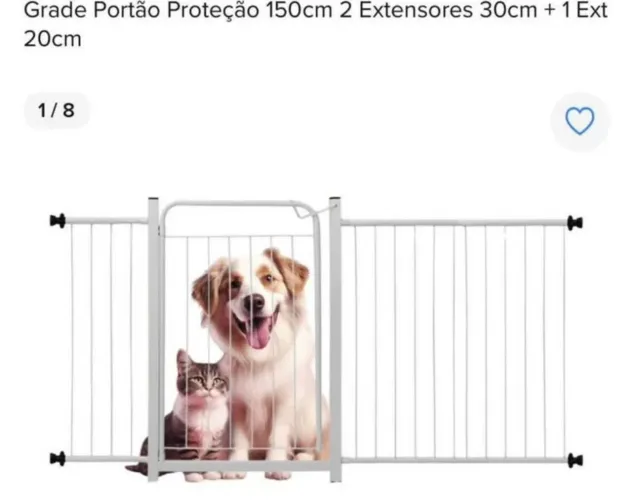 Grade De Porta Portão Proteção<br>Cachorro Criança 144 A<br>149 Cm
