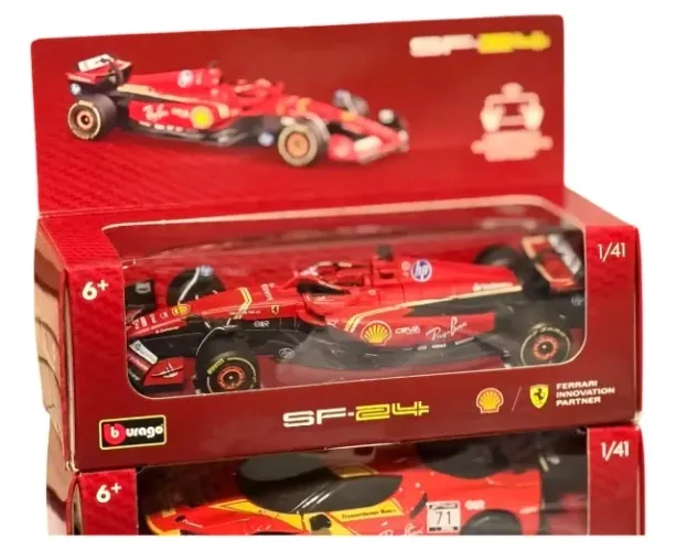 Coleção Ferrari Shell Carrinho Controle Remoto Bburago 1/41 Cor Vermelho