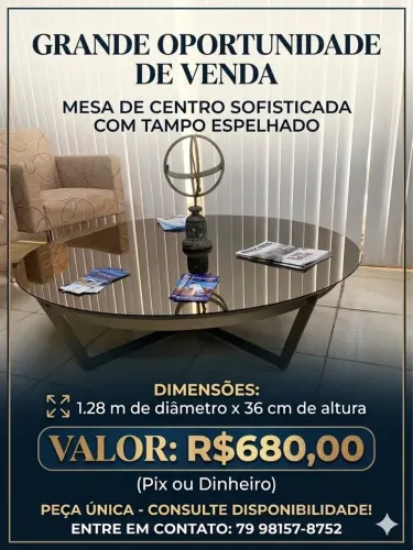 Mesa de centro espelhada