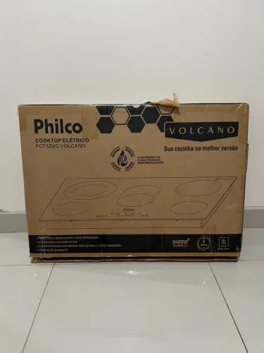 Cooktop Elétrico Philco Volcano PCT55VC, 5 bocas, vitrocerâmico, 8.400W e 220V.