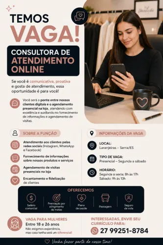 Consultora de atendimento On-line - Laranjeiras
