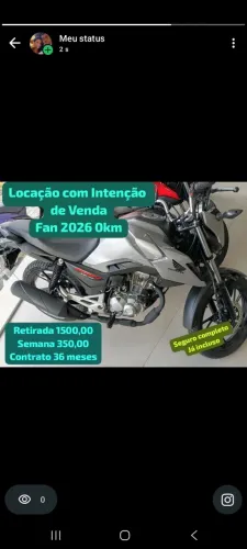 Fan 160 2026 Locação