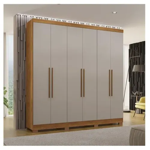 Guarda roupa de casal Coliseu com 2,20cm de largura e 6 portas + 4 gavetas