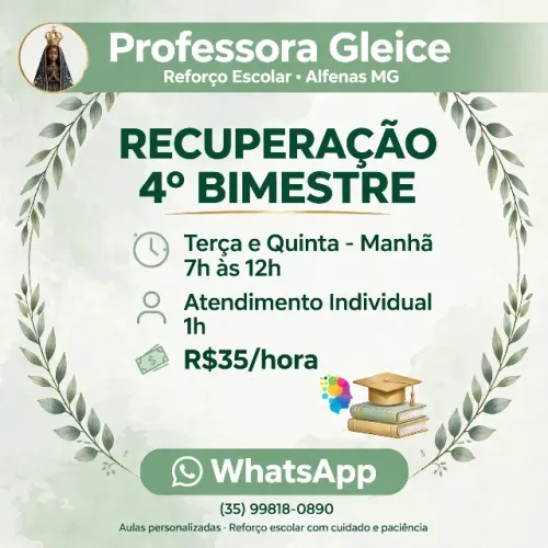 Aula de reforço escolar individual