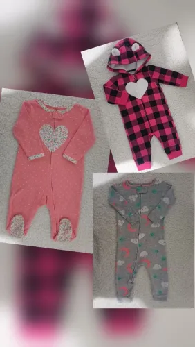 Kit 3 macacões carters 6 meses