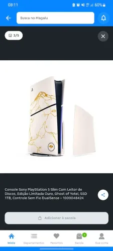 Playstation 5 edição ouro especial. Console e controle personalizado Ghost of Yotei