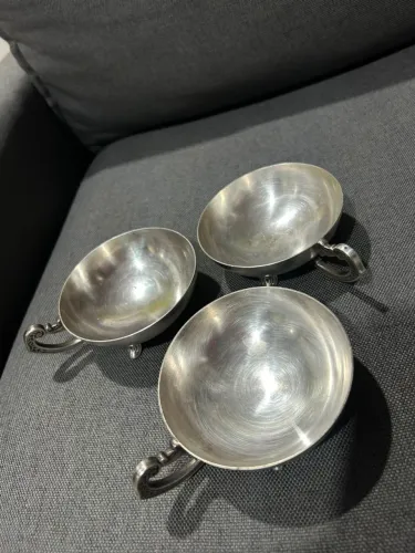 Taças de sobremesa banhada em prata eberle