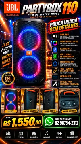 Jbl Partybox 110 Sem detalhes.