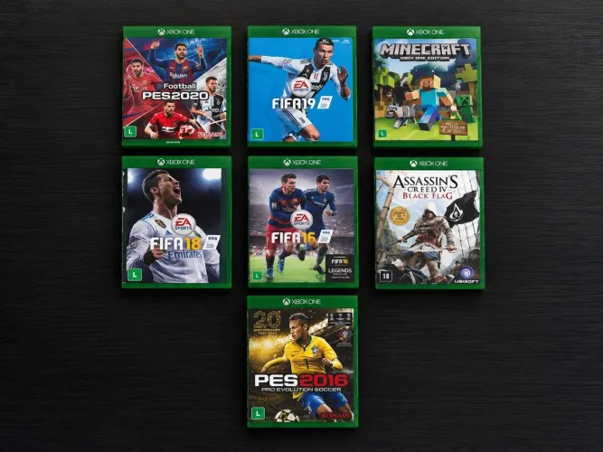 Kit 7 Jogos Xbox One - PES, FIFA, Minecraft e Assassin?s Creed