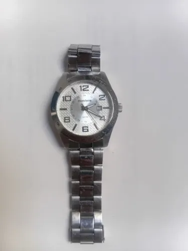 Relógio Mondaine Prateado Com Calendário - Pouco Uso (Bateria Nova)