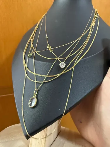 Corrente Veneziana de ouro 18k procedência garantia eterna
