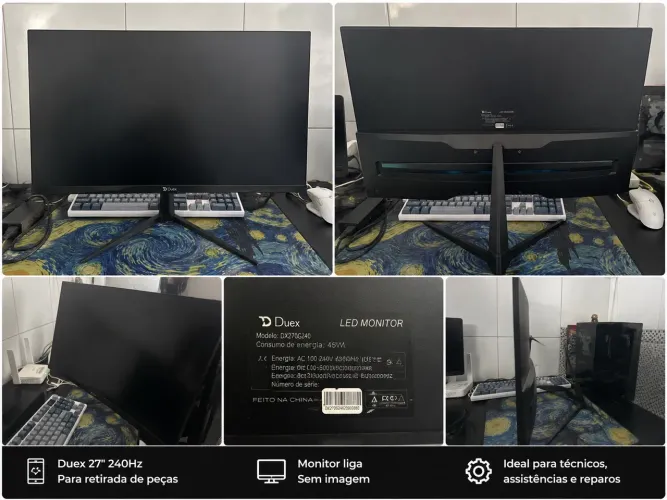 Monitor Gamer Duex 27 Curvo 240Hz - Para Peças ou Reparo