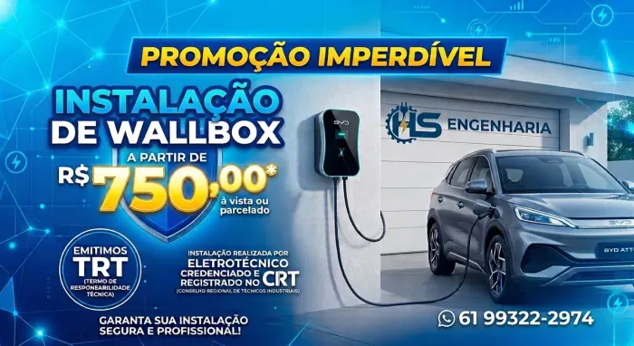 ELETRICISTA/INSTALAÇÃO DE WALLBOX/CARREGADOR ELÉTRICO