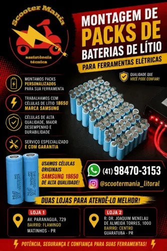 Baterias de lítio para ferramentas elétricas