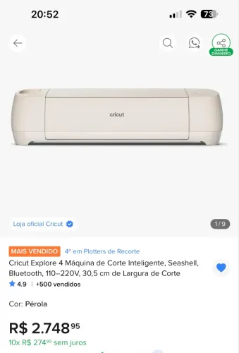 Vendo Máquina de corte Cricut Explore 4 