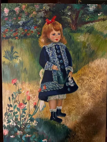 Quadro cópia de menina com Regador.
