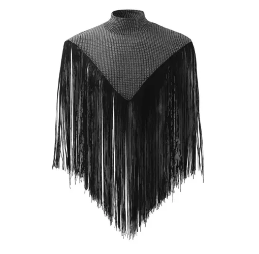 Capa gola xale franjas