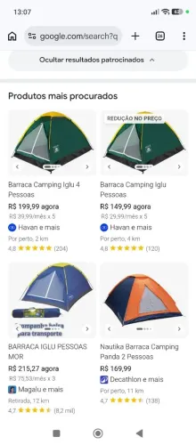 Barraca de acampamento cabe até 3 pessoas nunca usada só foi tirado da loja kkkk