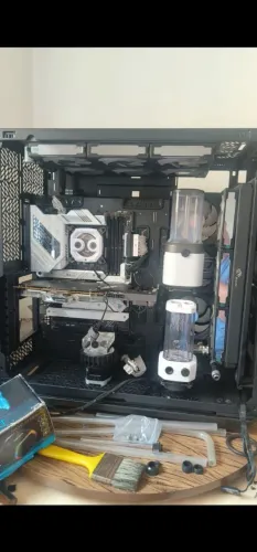 Reservatório e bomba, corsair xd5 elite+ system hub corsair, xc7 rgb pro white , 2 rad 360