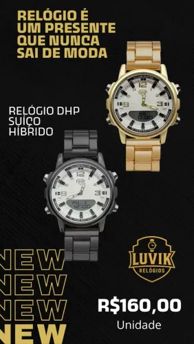 Relógio Original DHP Híbrido, Todo em aço 