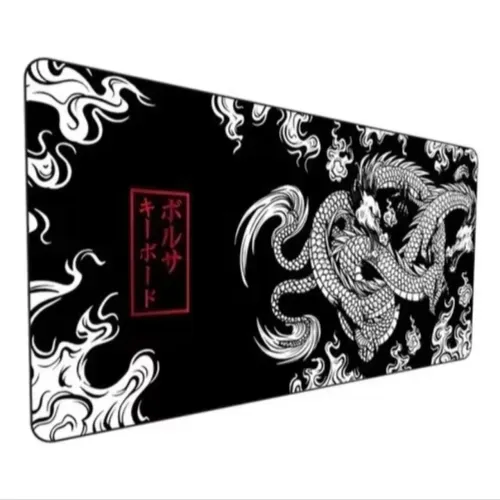 Mousepad Dragão Branco 90X40CM impermeável 