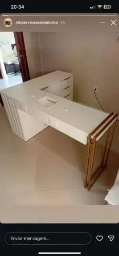 Mesa de manicure L industrial (frete e montagem grátis)