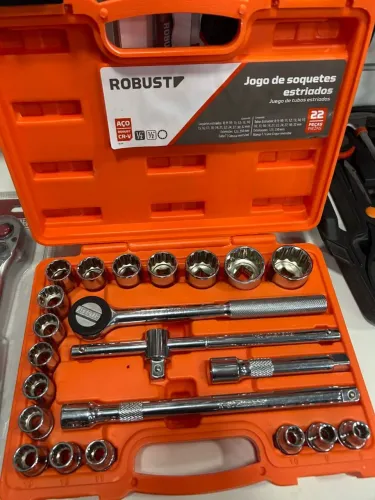 GEDORE Jogo de Soquetes Estriado 1/2" com 22 Peças