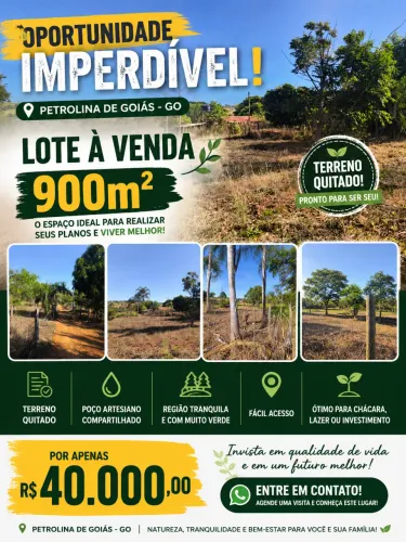 Terreno quitado em Petrolina de Goiás