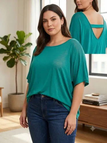 Desapego: blusa verde plus size
