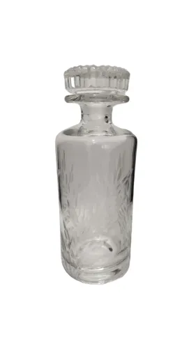 Antiga Licoreira Lapidação Trigo Anos 60 Demi Cristal 25 Cm Robusta
