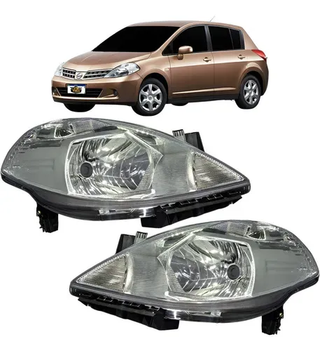 Par Farol Dianteiro Nissan Tiida 2007 A 2013 Cromado Ambos Lados