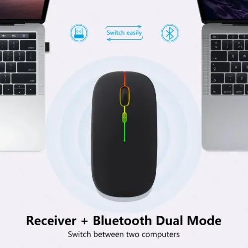 Mouse Bluetooth + 2.4G modo duplo recarregável GOOJODOQ