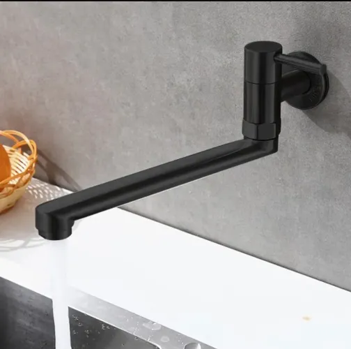 Torneira Cozinha para Parede Preta