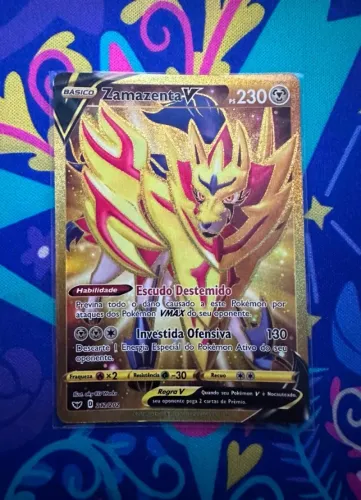 Carta Zamazenta V Gold Espada Escudo