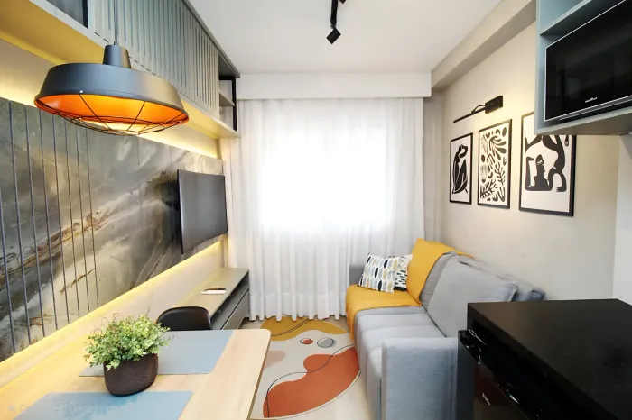 Apartamento mobiliado de 1 quarto no Batel para alugar, em Curitiba - 24m² - 1 vaga de gar